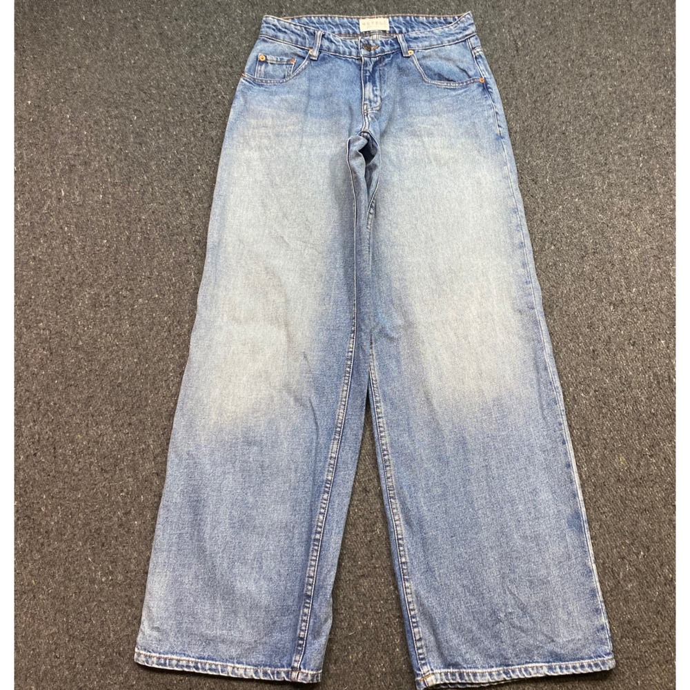 Motel Rocks Parallel Jeans Sz 29 Womens Blue Y2K Skater Wide Leg Baggy Denim